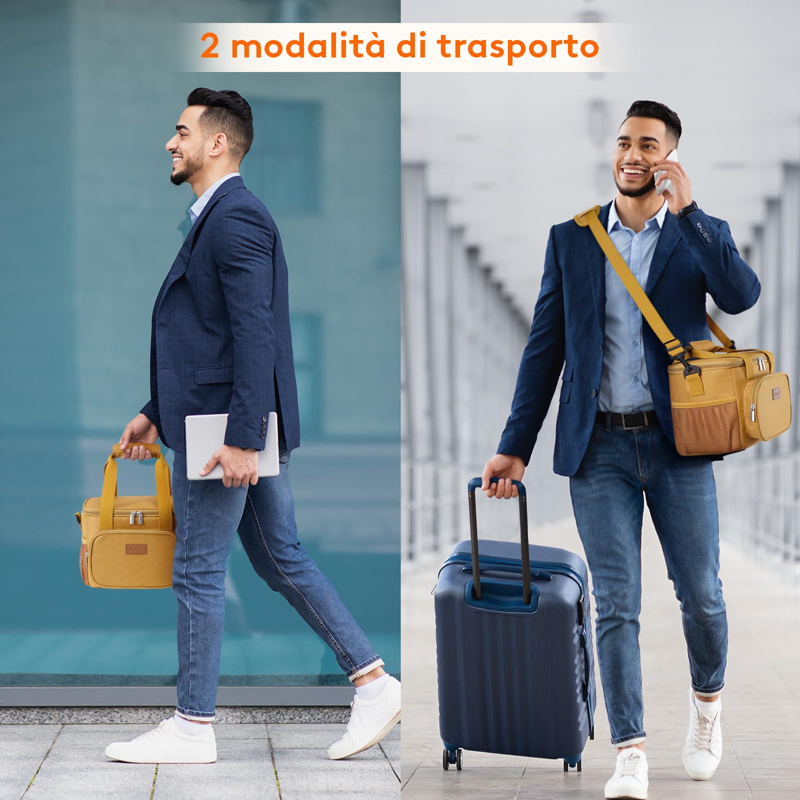 Lifewit Borsa Termica Porta Pranzo 8.5L(12 Lattine), Piccola Borse Frigo Pranzo Ufficio per Uomo e Donna, Lunch Bag per Lavoro, Mare, Viaggio, Spiaggia, Marrone