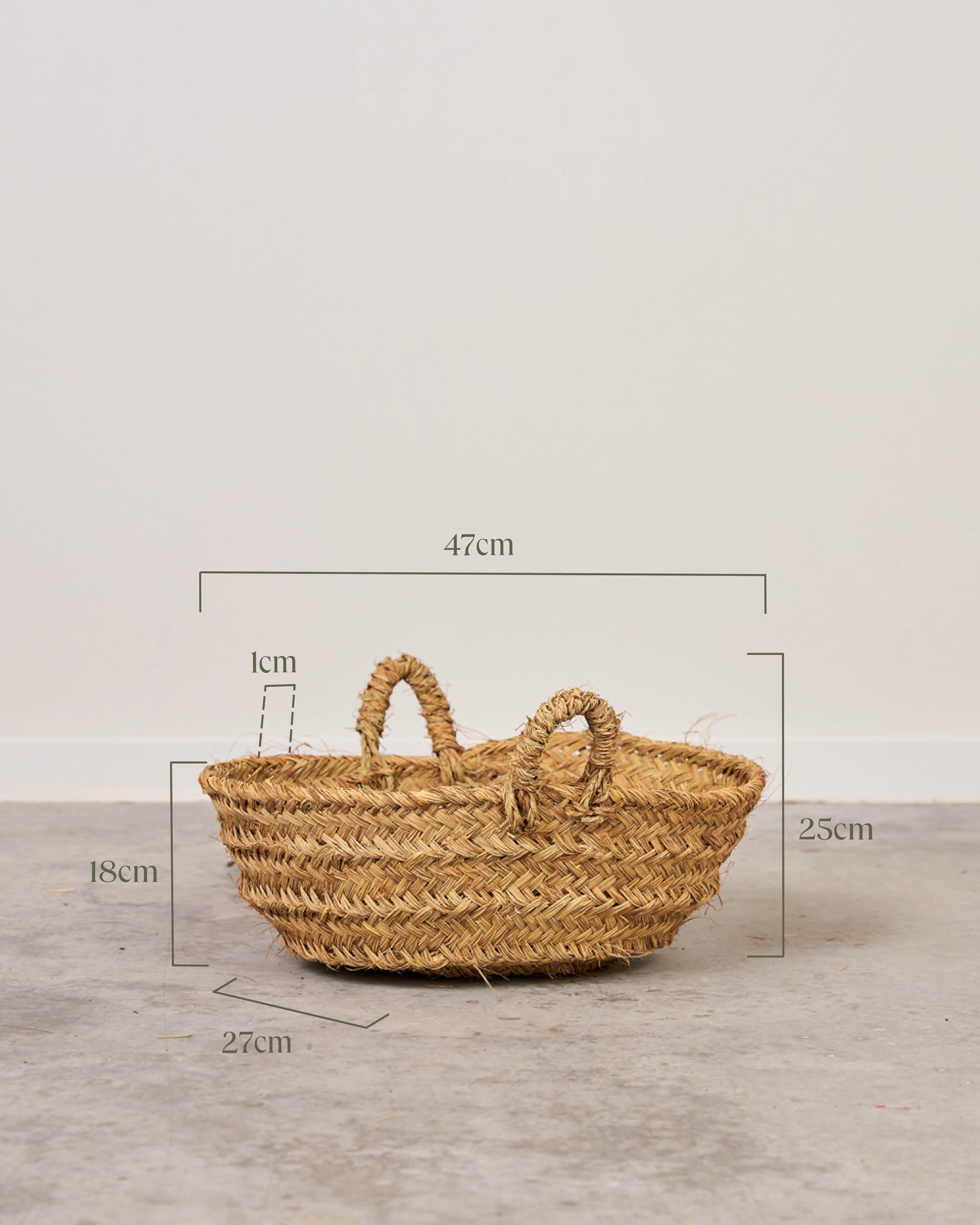 Capazo de Esparto o Leñero Ovalado - Pequeño 3 Tiras - REF: 7109-3 | El tamaño ideal para transportar leña o mantener el hogar organizado con un elegante acabado artesanal y natural.