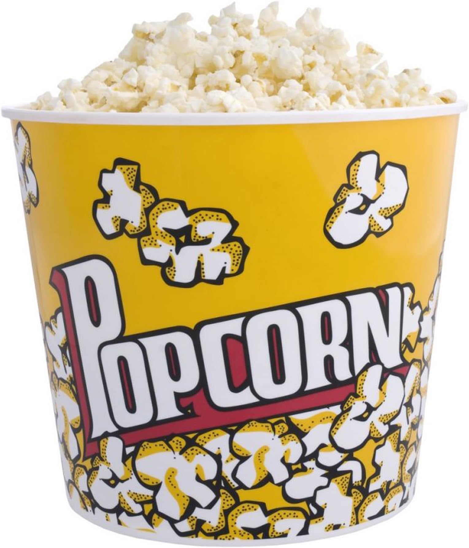 HOMEPRO Retro Style Plastic Popcorn Cup For Movie Night Popcorn Bucket Movie Popcorn Containers Perfect for Carnival Circus Party (Yellow - 5L)