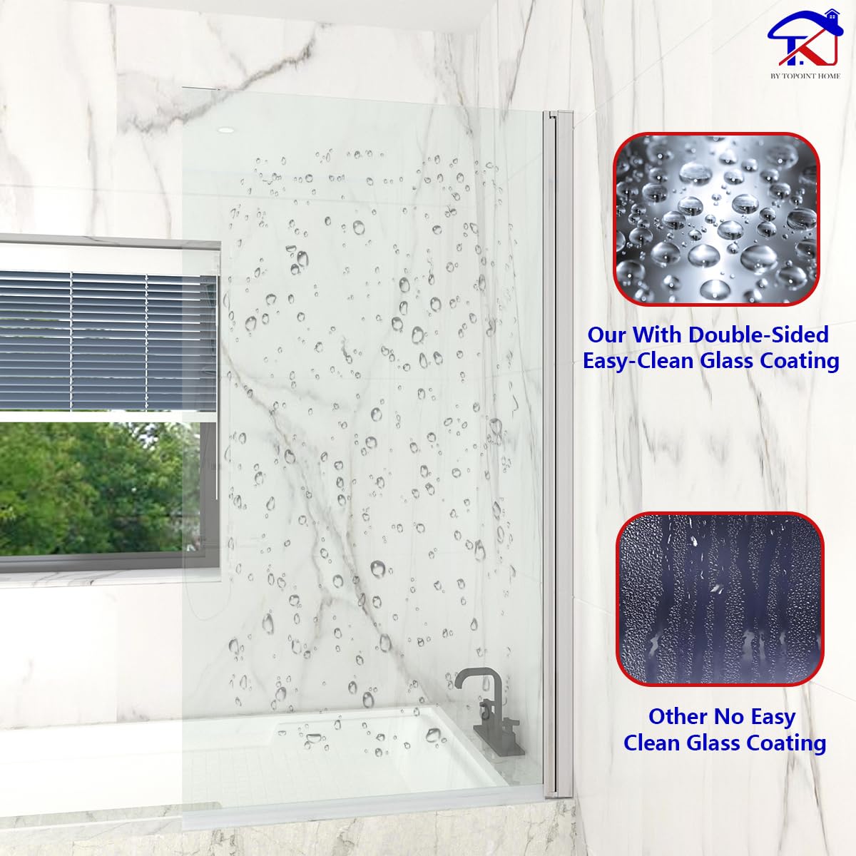 T&K - Pared de ducha para bañera (80 x 140 cm, cromada, pared de bañera plegable, bordes cuadrados, vidrio de seguridad templado de 5 mm, fácil de limpiar en ambos lados, pantalla de ducha
