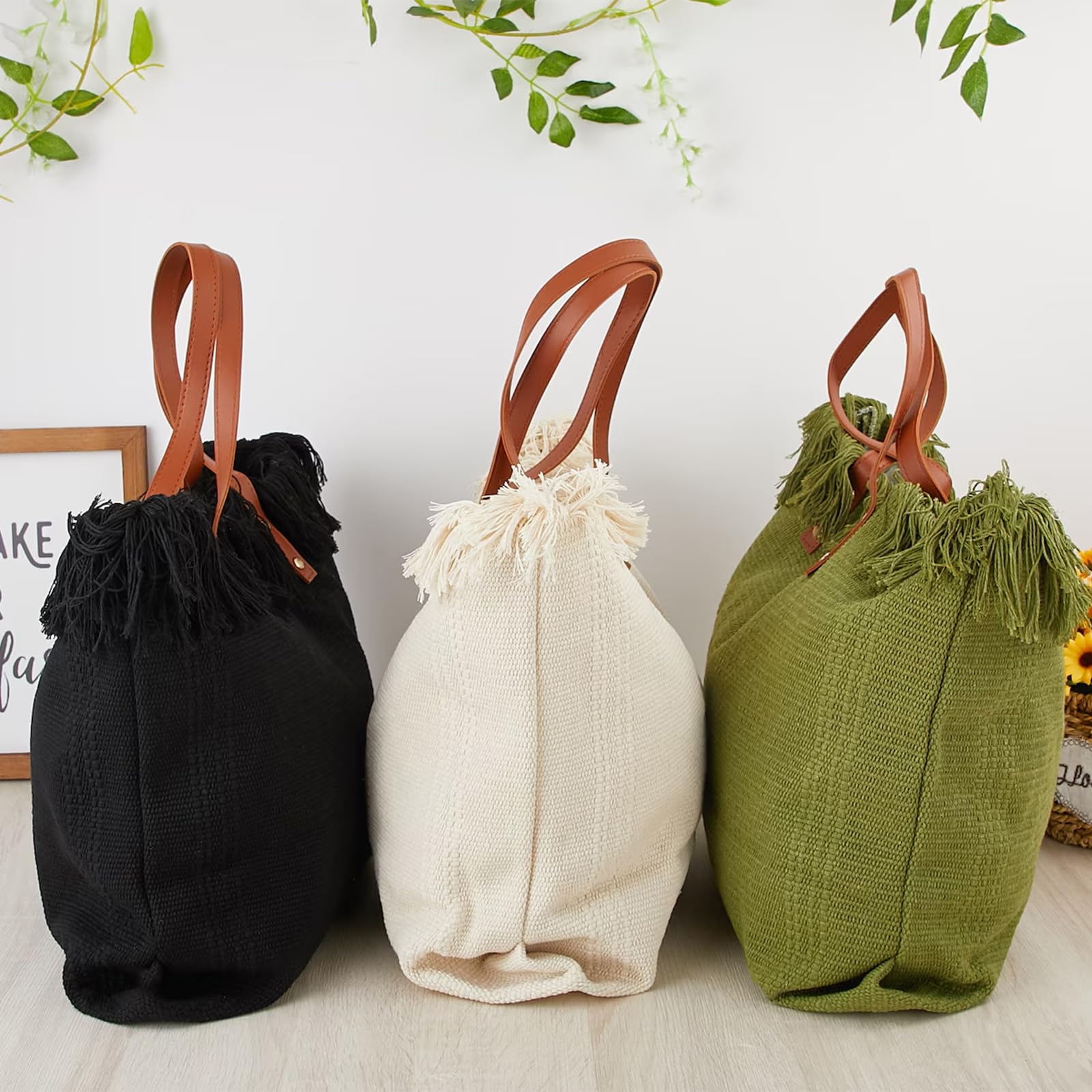 Borsa tote per damigella d'onore con ricamo personalizzato, borse di tela per regali per feste nuziali, frange boho e borse da spiaggia per spose, regalo di viaggio per ragazze