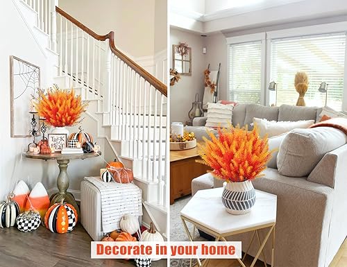 Miniatura 5 de RECUTMS 12 paquetes de flores artificiales de lavanda artificial de plástico para decoración del hogar, boda, cocina, jardín, patio, porche,