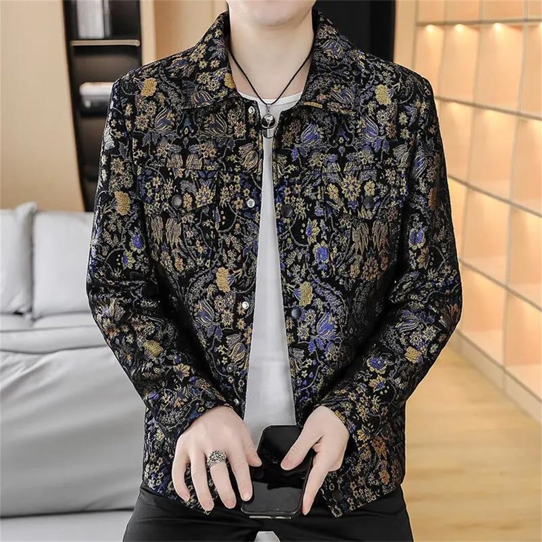 Męska wiosenna kurtka z nadrukiem w stylu vintage slim fit kurtki biznesowe wszechstronne towarzyskie codzienne płaszcze