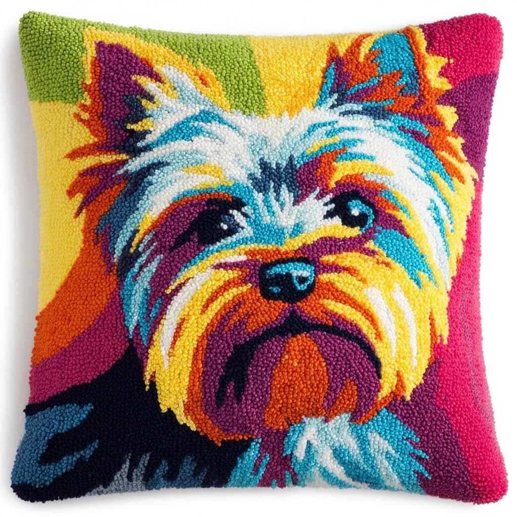 Henypt DIY Latch Hook Pillow Kit, Dog