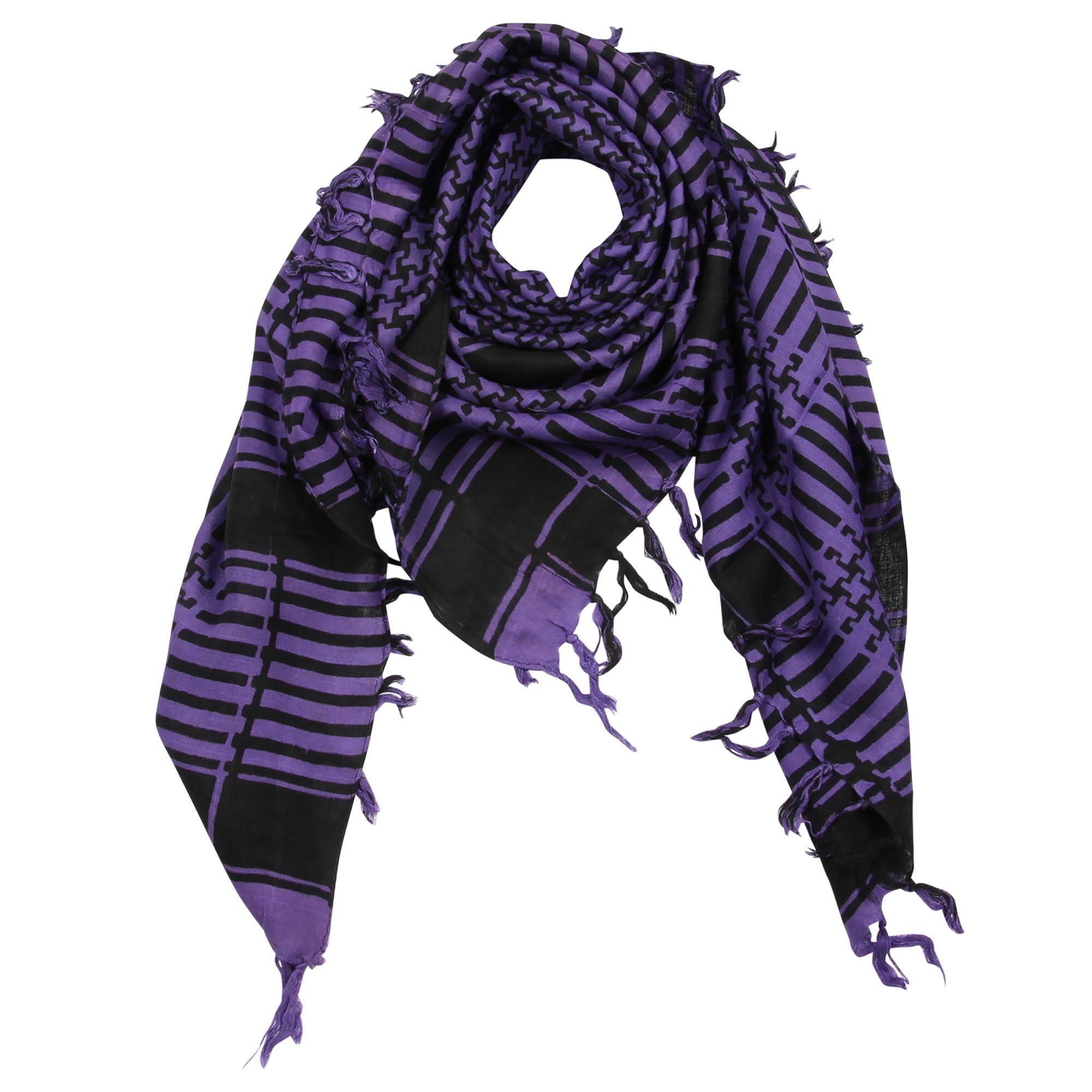 Freak Scene Black Kufiya Style Scarf - Purple - Shemagh - Arafat Scarf