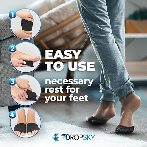 Miniatura 3 de Almohadillas metatarsianas antideslizantes con almohadillas de gel, 2 pares, 4 piezas, cojines de bola de pie con gel suave, almohadillas de cojín