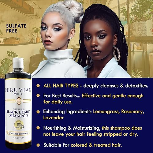 Miniatura 5 de Champú de carbón activado con limón negro (12 oz.)