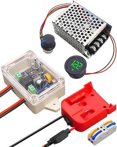 Miniatura 5 de Power Wheels Kit de adaptador de batería apto para batería de litio Ryobi de 18 V, kit convertidor de adaptador de batería con terminal de fusible y