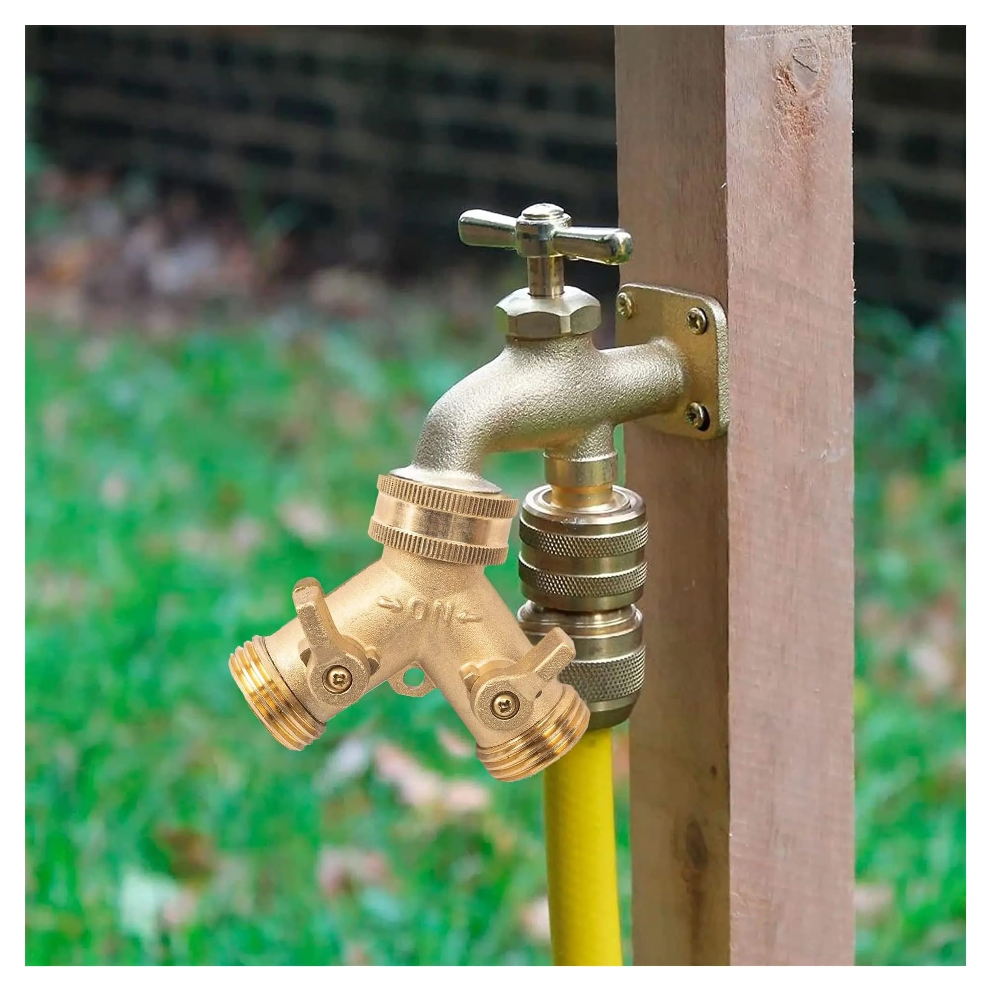 Divisore Y Ottone 2 Vie 3/4" Per Rubinetto Esterno Set | Valvola splitter a Y, irrigazione efficiente a doppia uscita