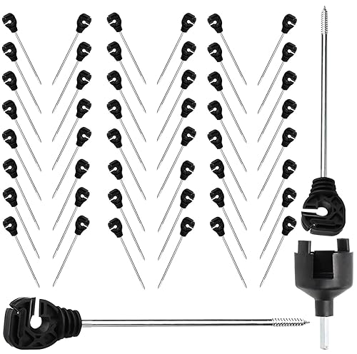 Miniatura 6 de Esgrima eléctrica Premium Stand OffBrazo largo Aislador multiusos para PolywirePolytapeCuerdaAlambre (25)