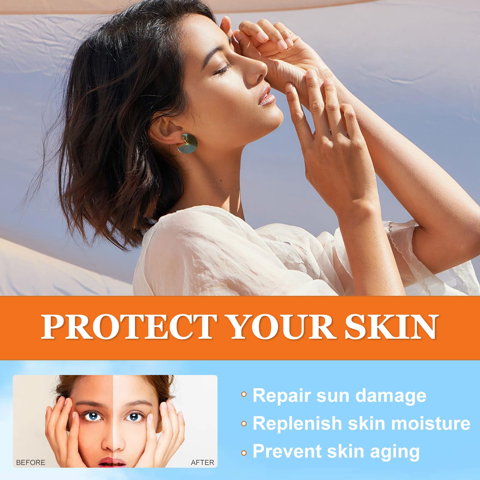2Pcs Sunscreen SPF 100, Ultra Light UV Protetion Face Sunscreen, Factor 100 Sun Cream for Face & Body - Image 4