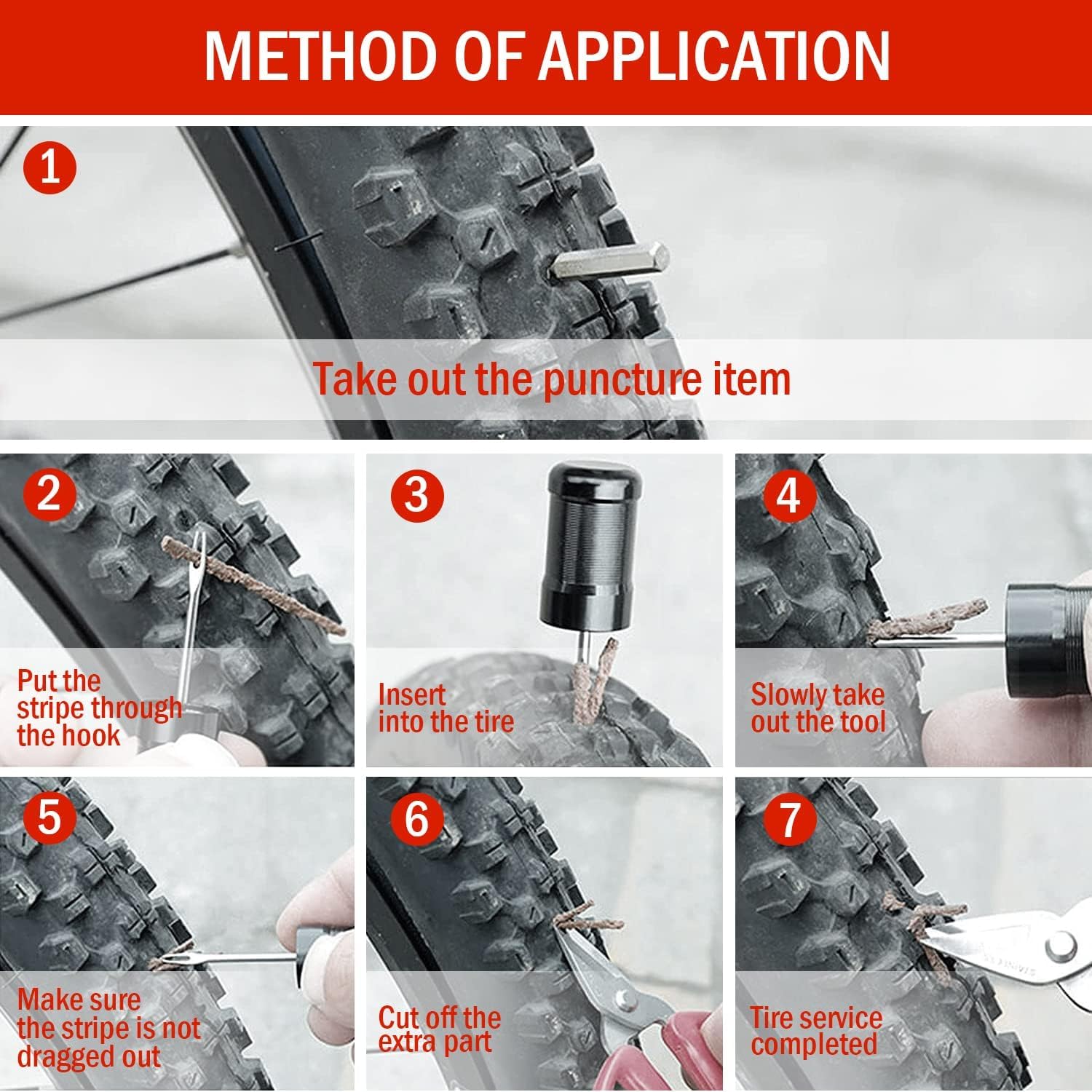 AKONE Tubeless, Kit di riparazione di pneumatici da bicicletta, per MTB e da corsa, riparazione rapida, pneumatici tubeless kit di riparazione per strada, tubeless kit di riparazione tubeless