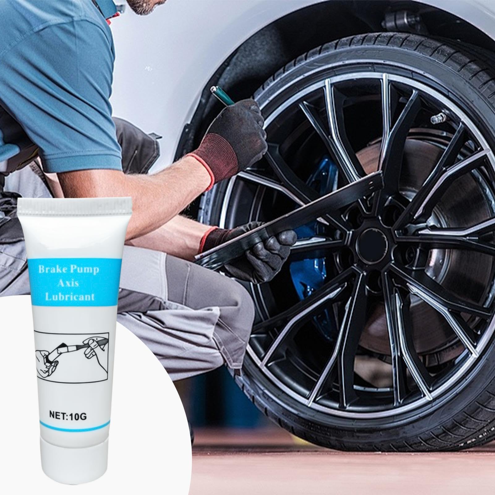 Lubrificante freno ad alta temperatura - grasso per pinza da 10 g, pasta freno a perni di guida, eliminatore di strillo del disco | Lube resistente al calore per perni cilindri, bordi del pad