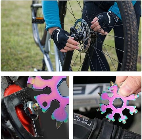 Miniatura 9 de Herramienta con diseño de copo de nieve, 18 en 1, herramienta de acero inoxidable 18-1