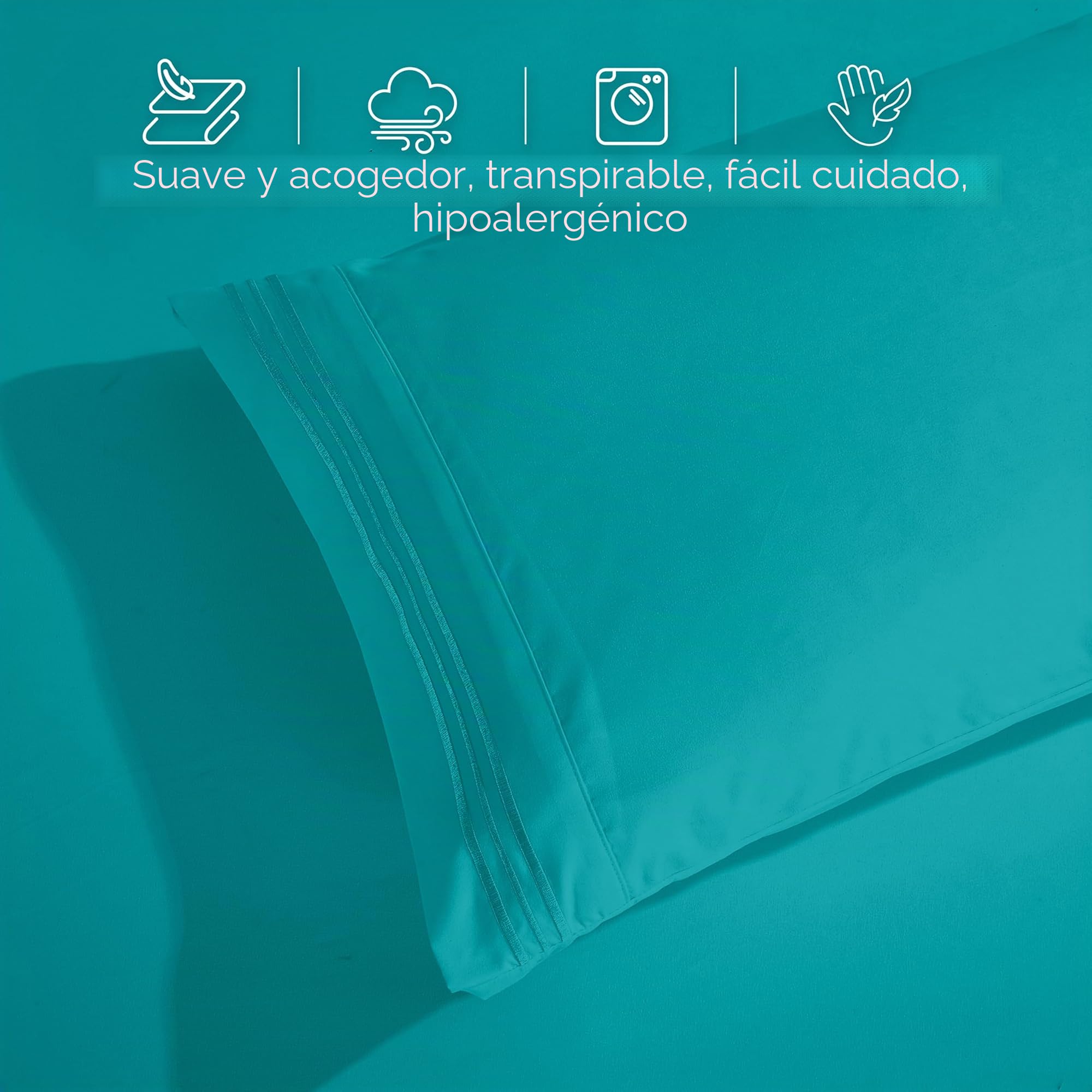 Elegant Comfort Juego de sábanas lujosas de Microfibra de Calidad egipcia de 1500 Hilos, 4 Piezas, Resistente a Las Arrugas, sábana Bajera elástica en Todo el Contorno, Bolsillo Profundo de hasta 16