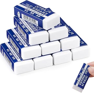 10 Pcs Erasers,Pencil Rubbers Erasers for Kids White 2B Eraser Multipack