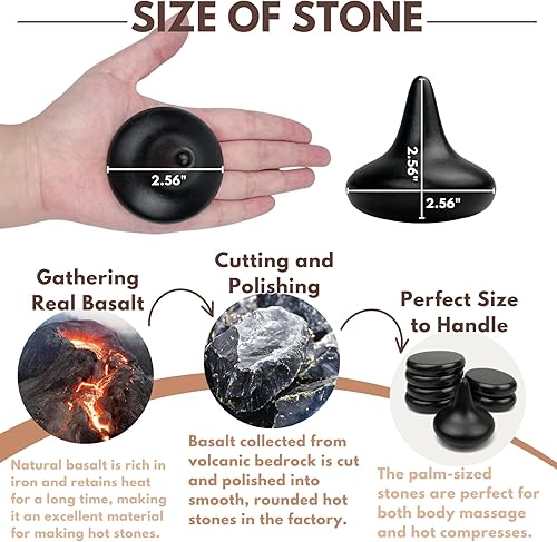 Miniatura 5 de DEFUNX Piedras calientes para masaje masaje de punta en forma de hongo de roca para relajarse y aliviar el dolor