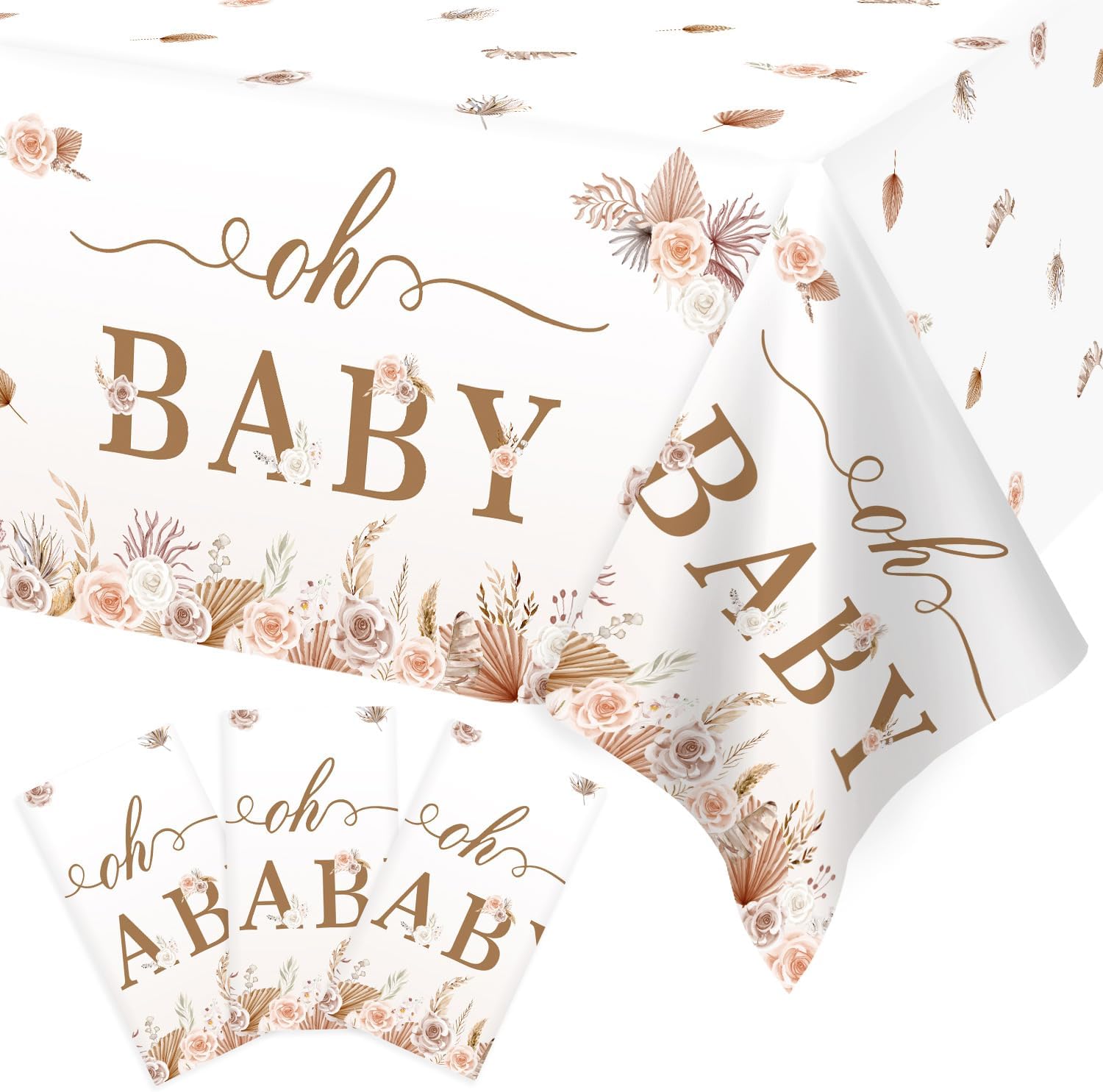 3Pcs Boho Baby Shower Decorations Tablecloths, Jamaica Ubuy