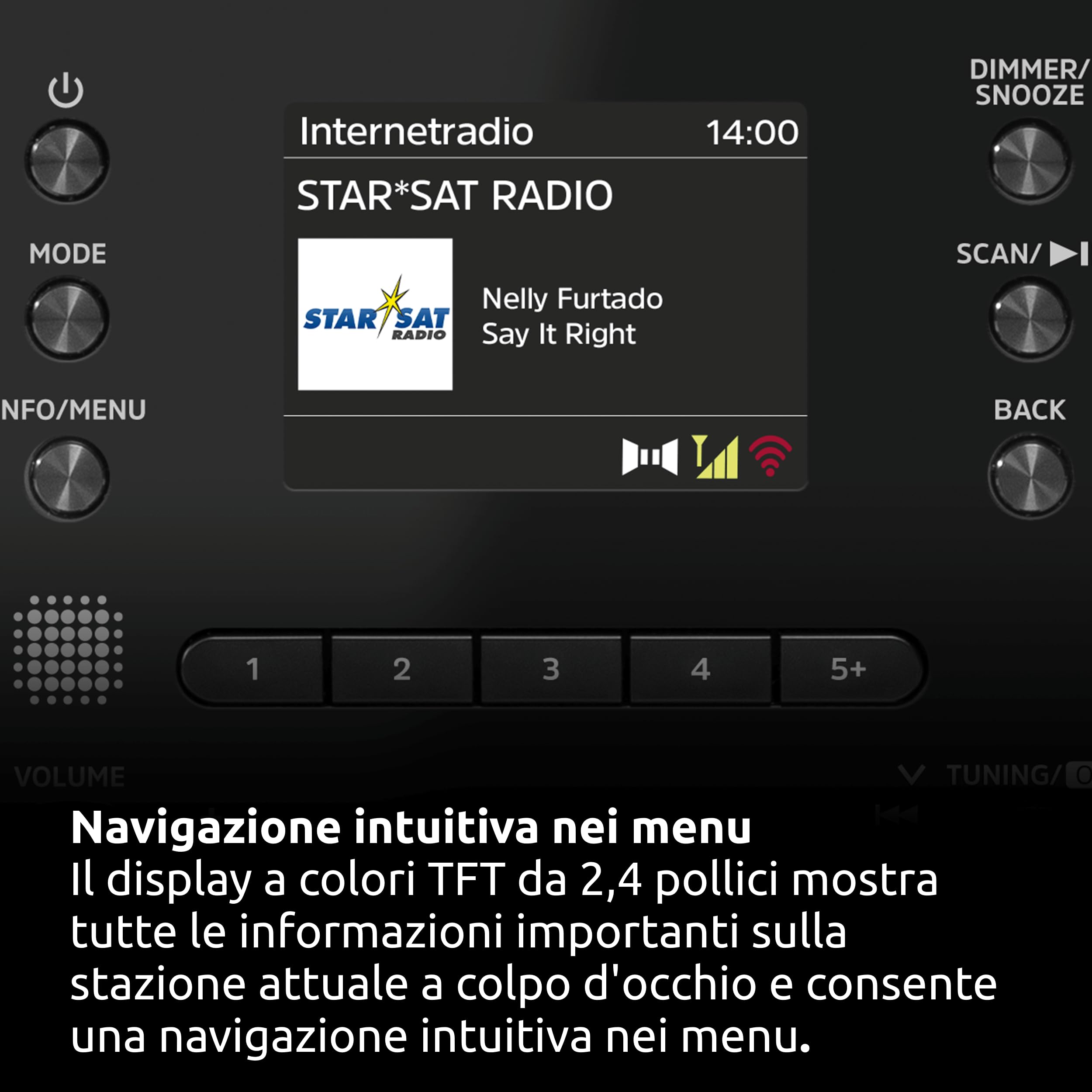 TechniSat DIGITRADIO 550 IR Radio internet stereo DAB+ FM WLAN Bluetooth controllo app sveglia nero