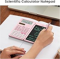 Vista 5 de Scientific Calculators for School with Notepad, ROATEE Pink Cute School Supplies for Girls Middle and High School Stuff for Student, 240 Functions