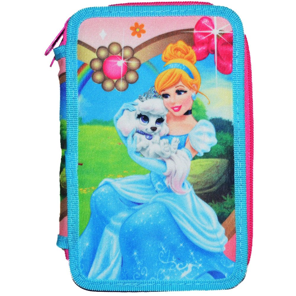 Disney Kit Scuola School Pack Zaino Estensibile + Astuccio 3 Zip Principesse Palace Luxury Edizione Nuova