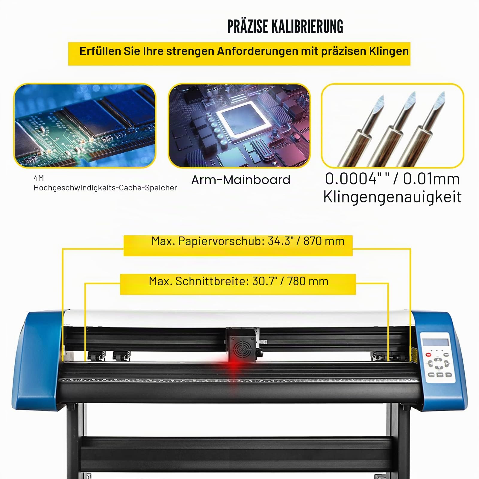 VEVOR Vinyl-Schneidemaschine Plottermaschin, 87 cm Vinyl-Schneider, halbautomatische DIY-Vinyl-Drucker-Schneidemaschine, Manuelles Positionierungs-Schild-Schneiden mit Bodenständer Signmaster Software