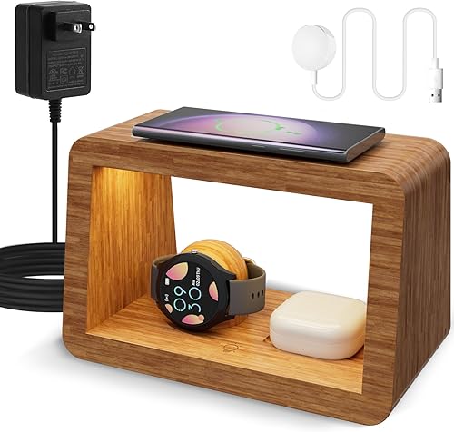 Estación de carga inalámbrica para Samsung Galaxy, para estación de carga de alta velocidad Samsung, estación de carga de teléfono inalámbrico,