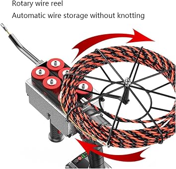 Efficient Brushless Lithium Battery Threading Machine,Electrician Wire Puller Through Wall, Fish Tape,Electrical Wire Puller,Wall Electrical Wire Threader,Cable Threading Tool,10Batteries