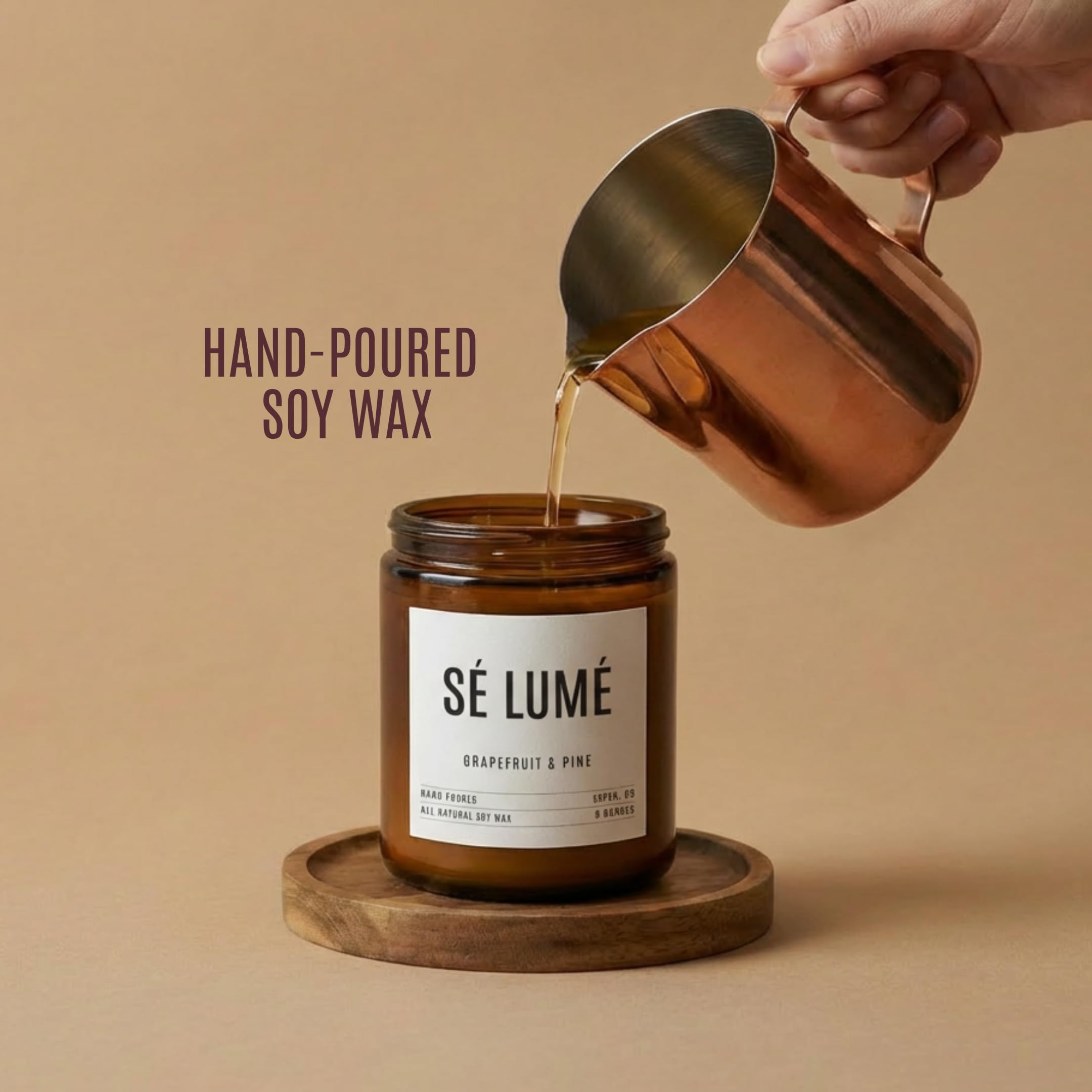Santal & Pine Candela profumata | Candela di lusso per aromaterapia in cera di soia, legno di sandalo, cedro e ambra, combustione pulita, 40-50 ore, realizzata a mano, candela regalo