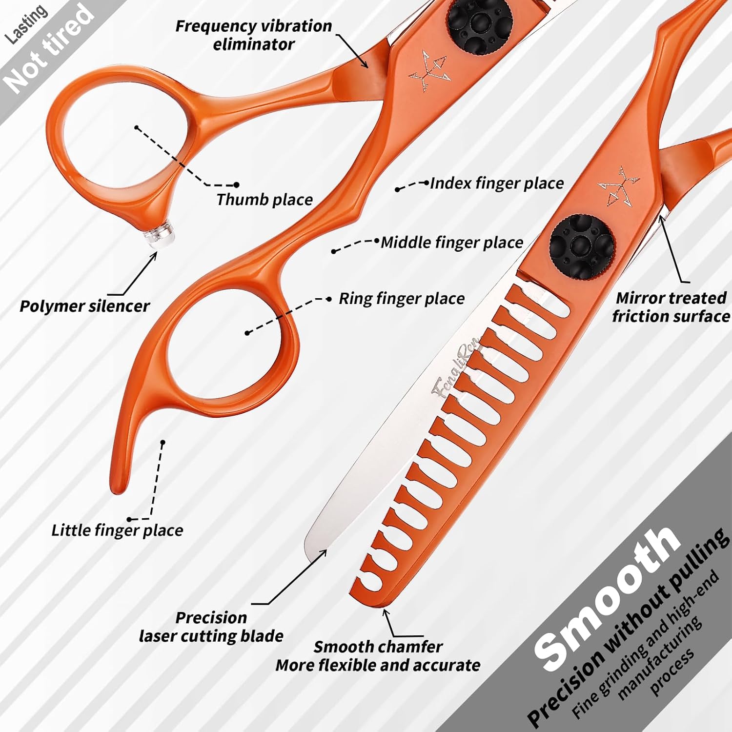 High-end Professional Extremely Very Sharp Barber Hair Cutting Scissors Hairdresser Shears For Hair 6 Inch Haircut Scissor Made Of Stainless Steel Alloy For Hairdressing Salon and Home Use (Orange)