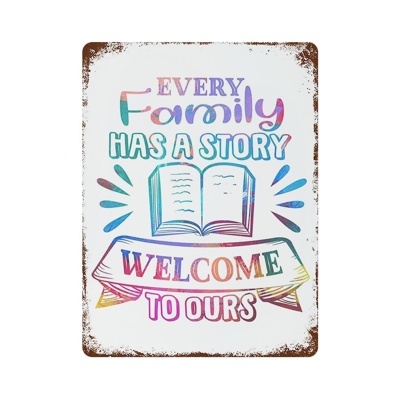 xiaoxiaoshen Quote Every Family Has A Story Wall Decor Art Metal Tin Poster Modern Home Decor Art Home Bar Shop Decorations Vintage Sign 40x30cm