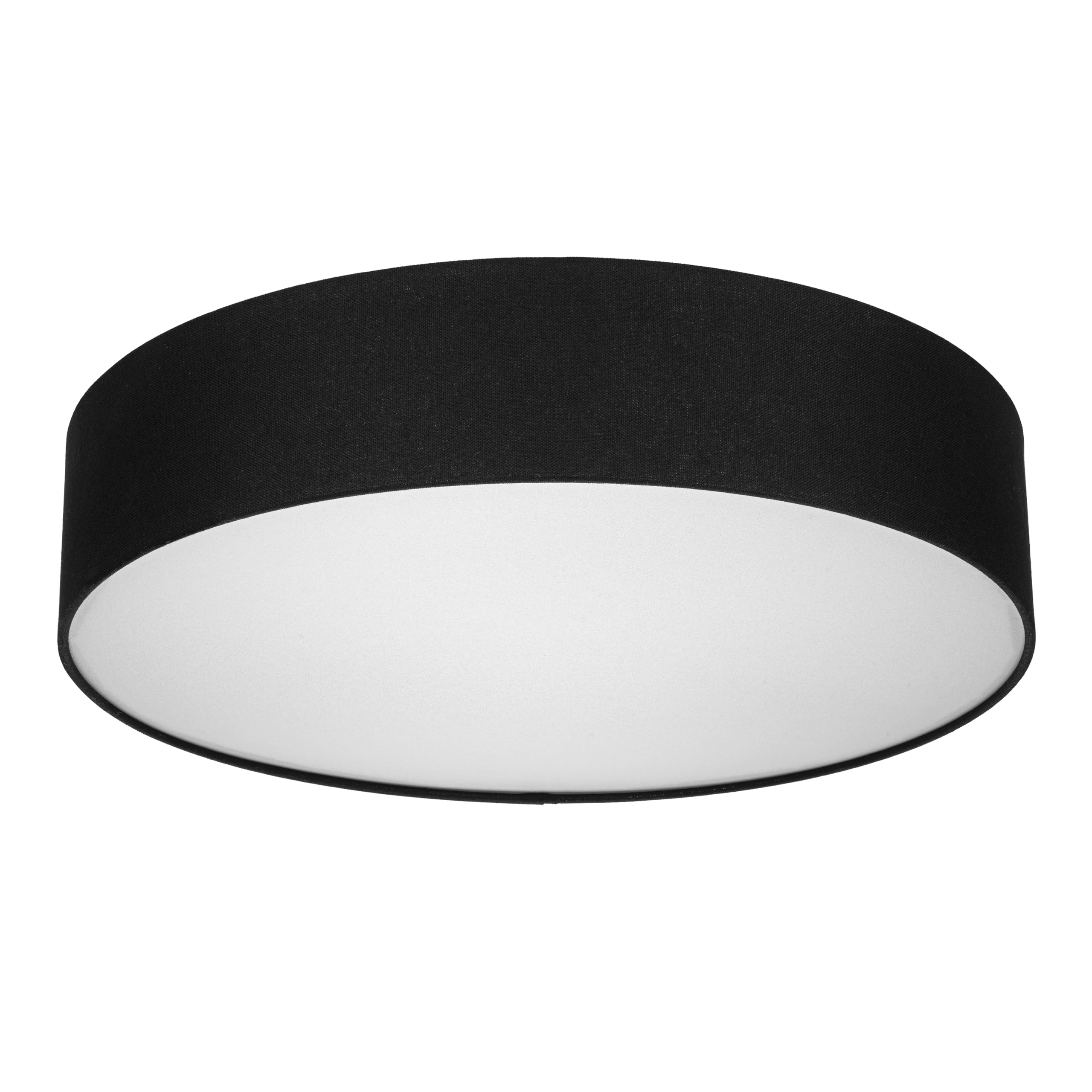 Lampa sufitowa REV – lampa sufitowa okrągła 50 cm z abażurem z tkaniny w stylu vintage – idealna do sypialni i salonu, czarna