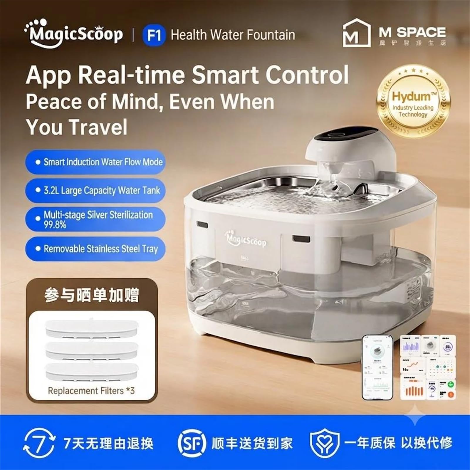 Fuente de Agua con Filtro automático para hidratación de Mascotas
