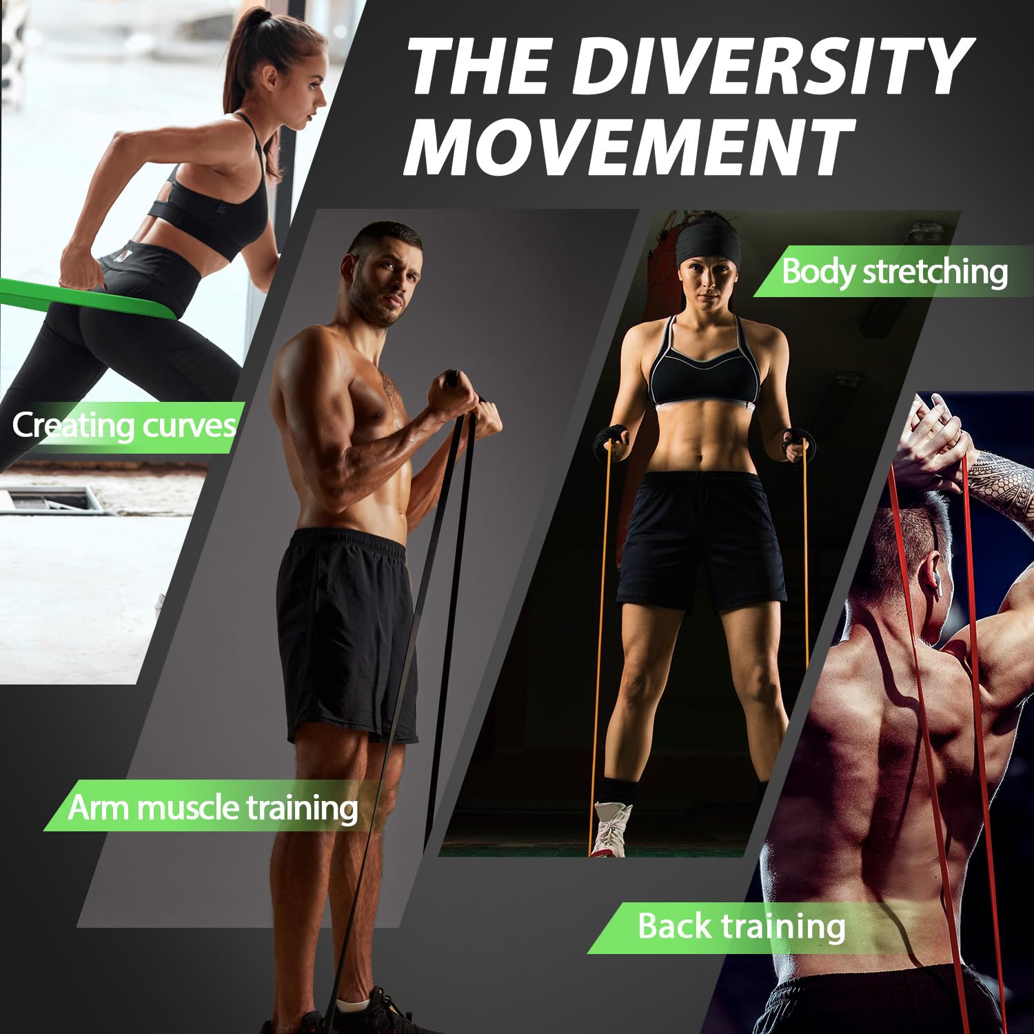 LEEKEY Bandas de resistencia, bandas de ejercicio, bandas de asistencia para dominadas, juego de bandas de entrenamiento, bandas de movilidad para hombres y mujeres, entrenamiento de fitness, terapia