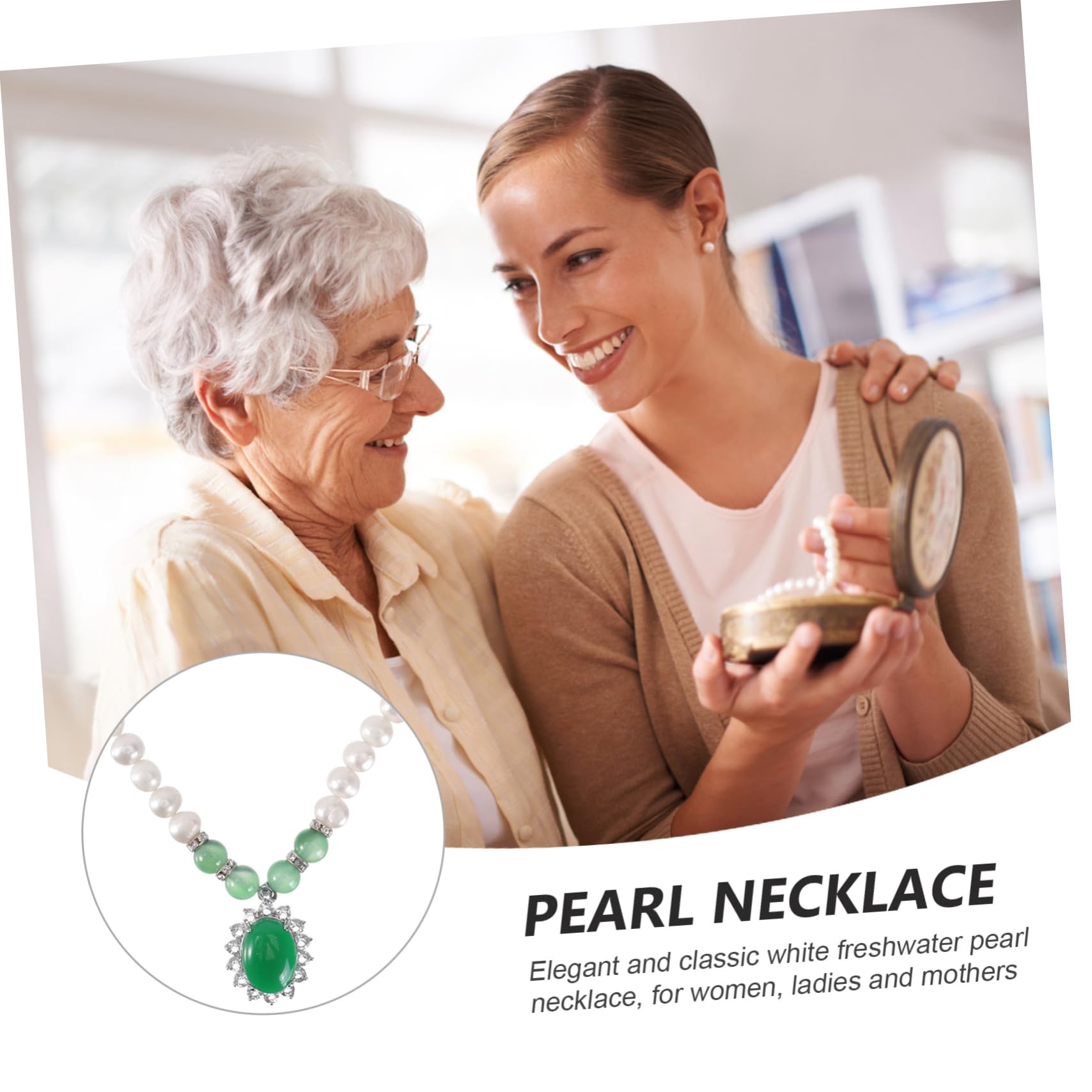 1set Collana Di Perle Naturali Di Con Pendente Elegante Per La Festa Della Mamma Accessorio Chic Per Occasioni Speciali e Uso Quotidiano Include Scatola e Certificato