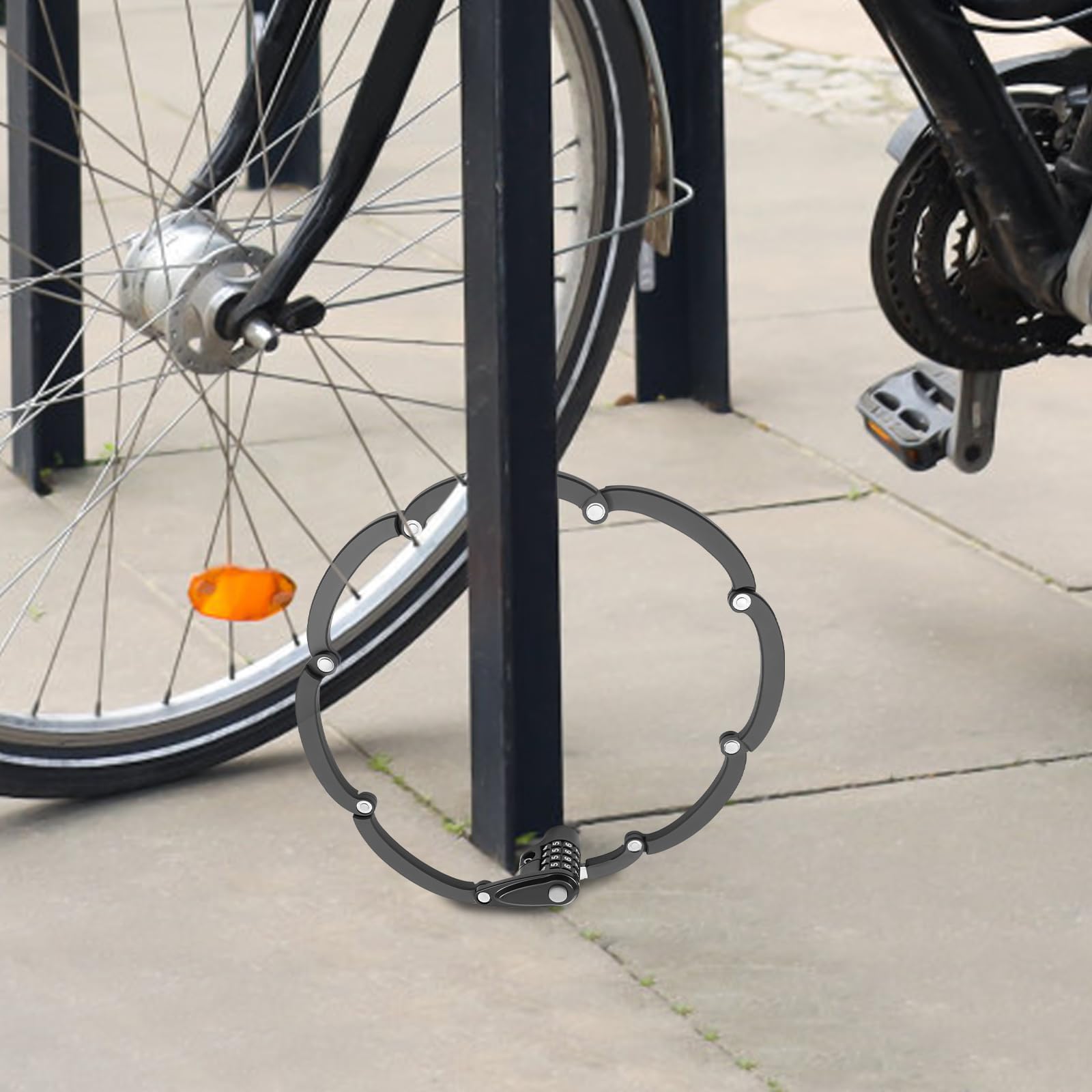 4-cyfrowy zamek rowerowy, składany zamek do rowerów, motocykli, skuterów elektrycznych i urządzeń outdoorowych