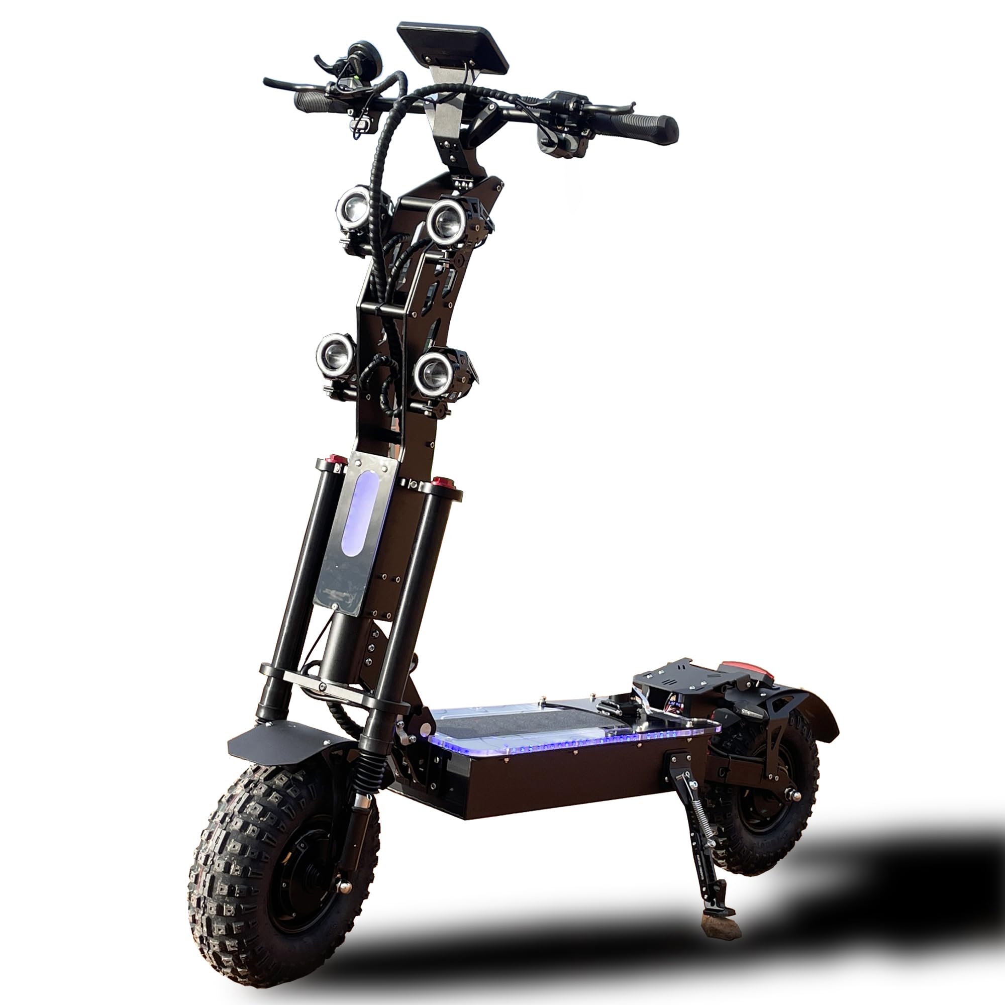 HWWH P4 Monopattino Elettrico Adulto Potente, Doppio motore Doppia Sospensione 14 pollici Pneumatico Tubeless Fuoristrada 60V/40Ah Batteria al Litio Autonomia Massima di 100 KM Carica 200 KG