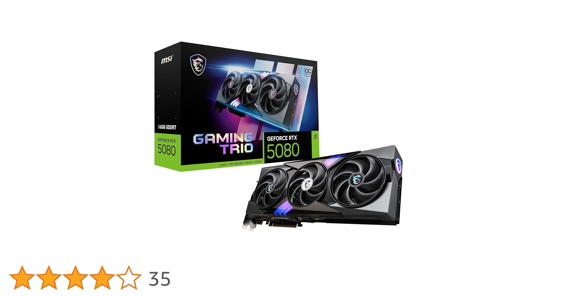 MSI Gaming RTX 5080 16G Gaming Trio OC Graphics Card (16GB