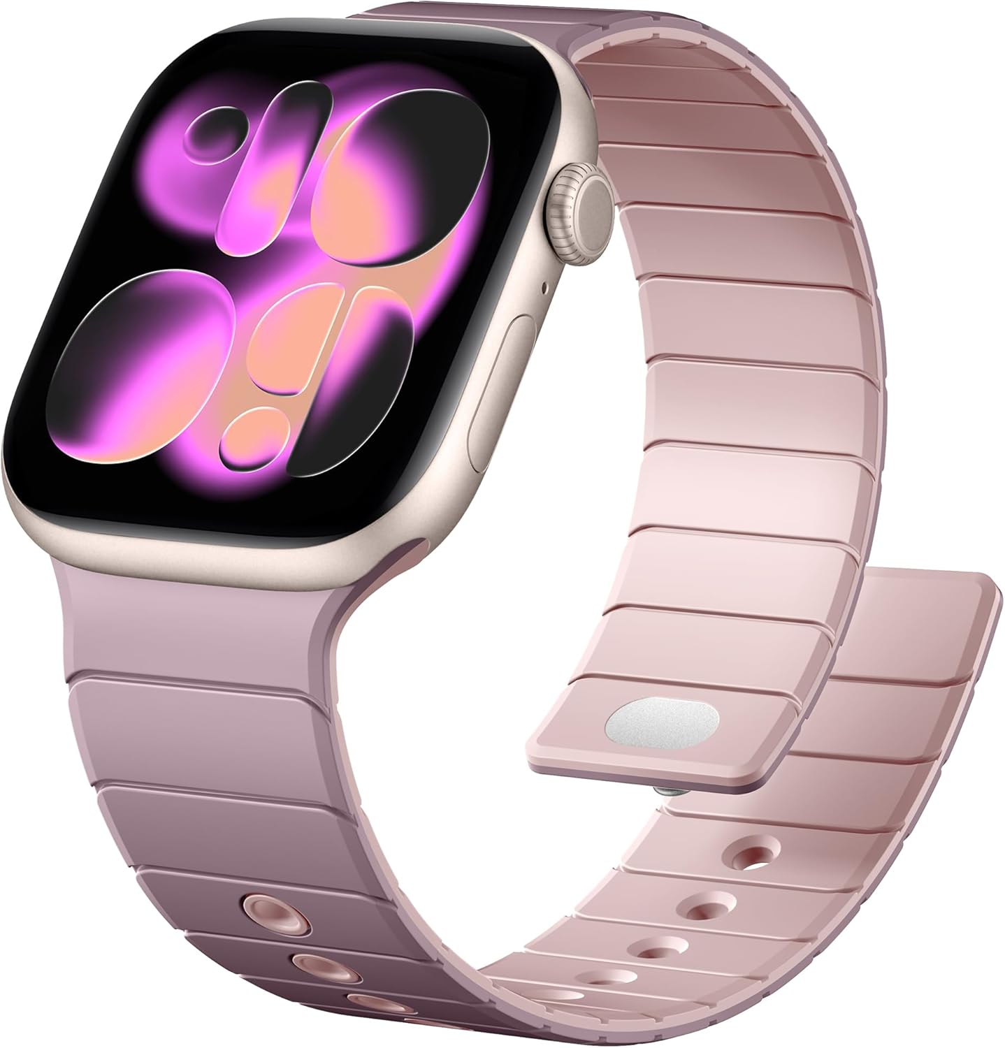 Charlam Silicone Magnetic Band Compatible with Apple Watch Bands for Women 40mm 38mm 41mm 42mm 44mm 45mm 46mm 49mm, Strong Magnetic Sport Strap for iWatch Bands Women Series SE 11 10 9 8 7 6 5 4 3 2 1