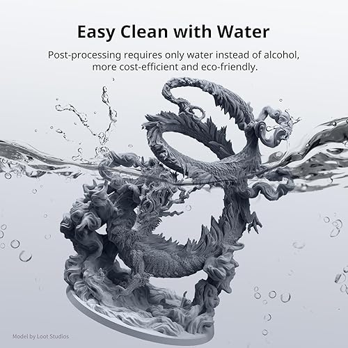 Miniatura 2 de ANYCUBIC Resina de impresora 3D lavable al agua mejorada, resina 3D de alta precisión de 405 nm, resina de fotopolímero de baja contracción para