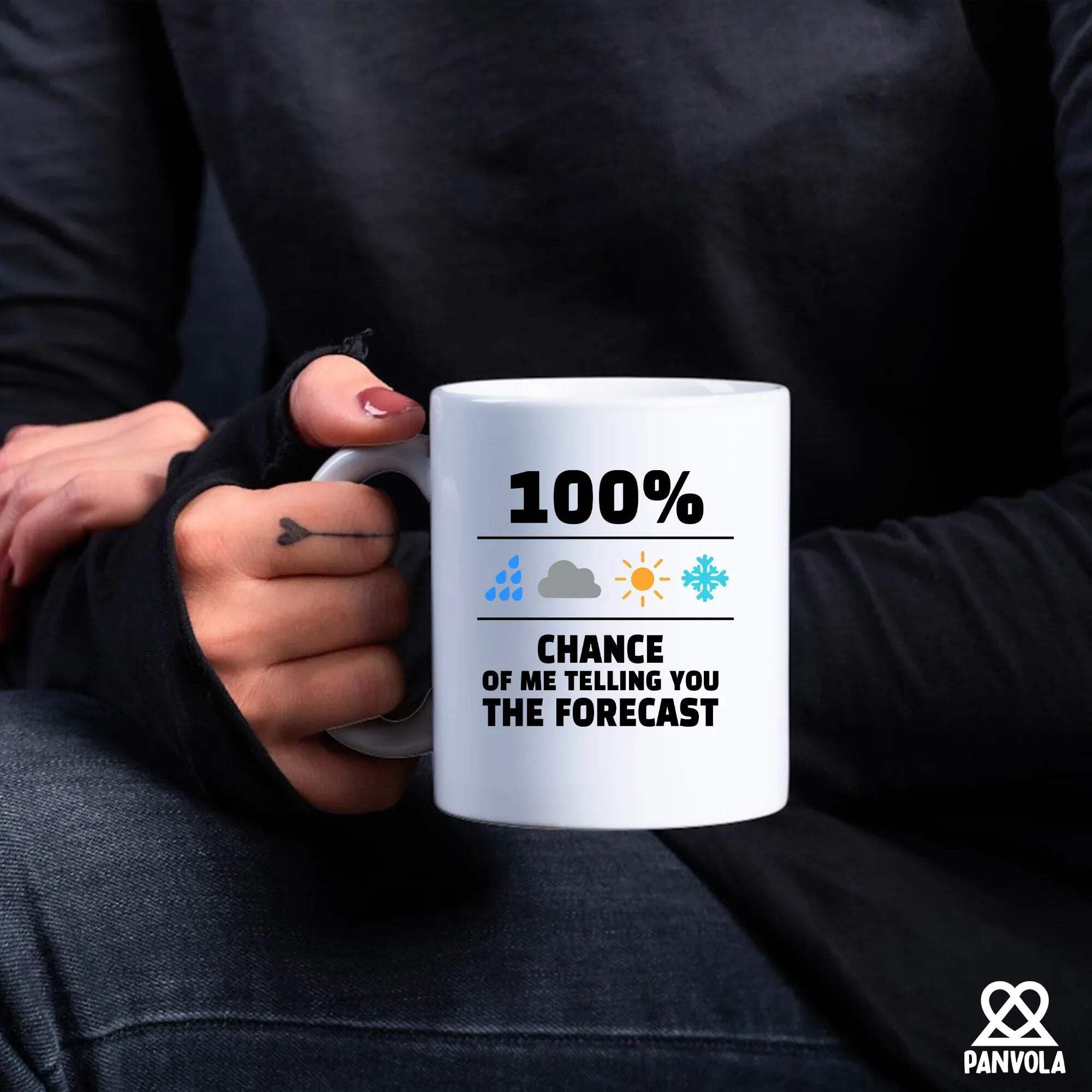 100 Percent Chance Of Me Telling You The Forecast Meteorologist Gifts Weatherman Weatherwoman Meteorology Weather Novelty Drinkware Ceramic Mug 11 oz White