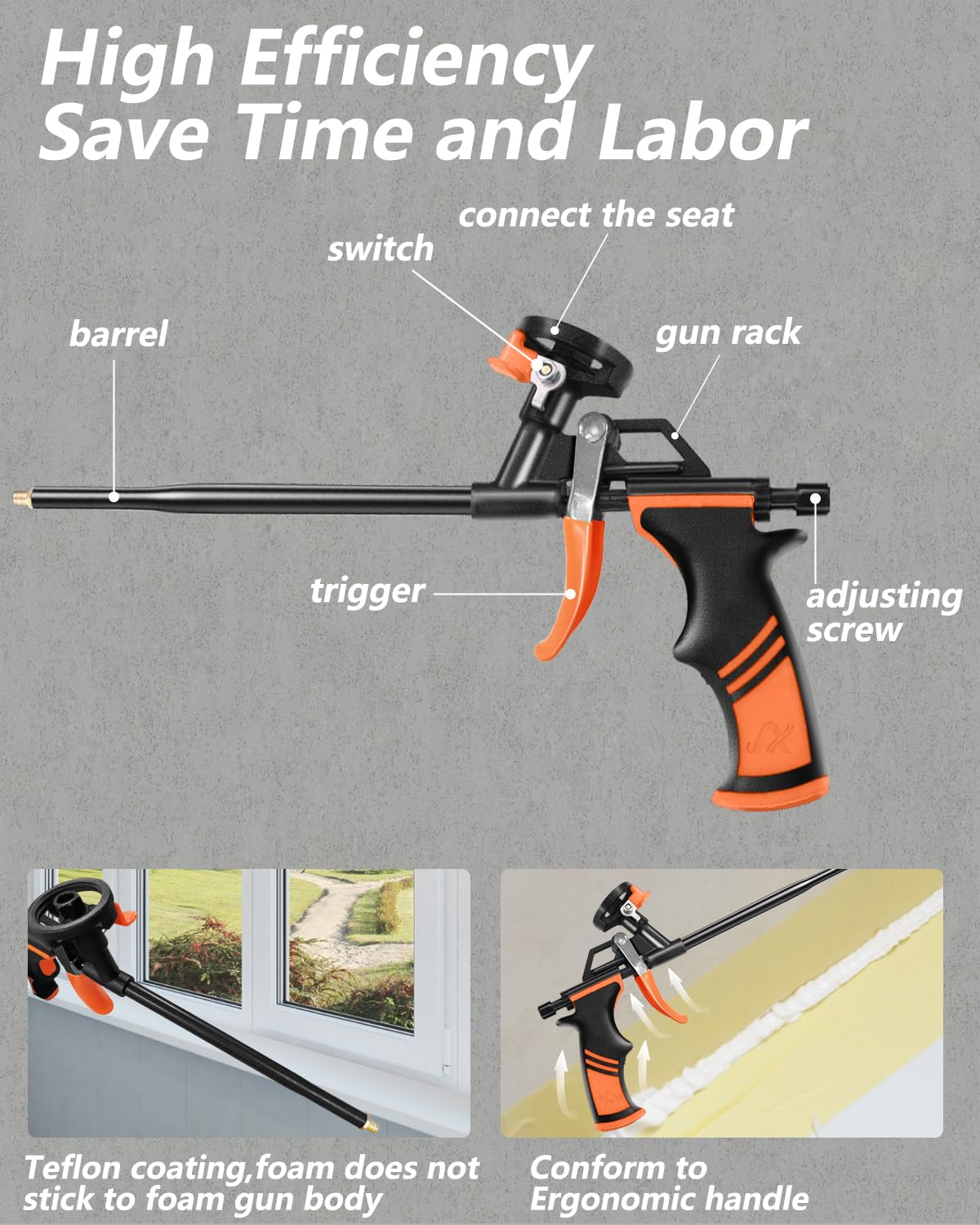 PU Foam Gun - Lytool Construction Foam Gun Requires No Cleaner Dosing - View #10