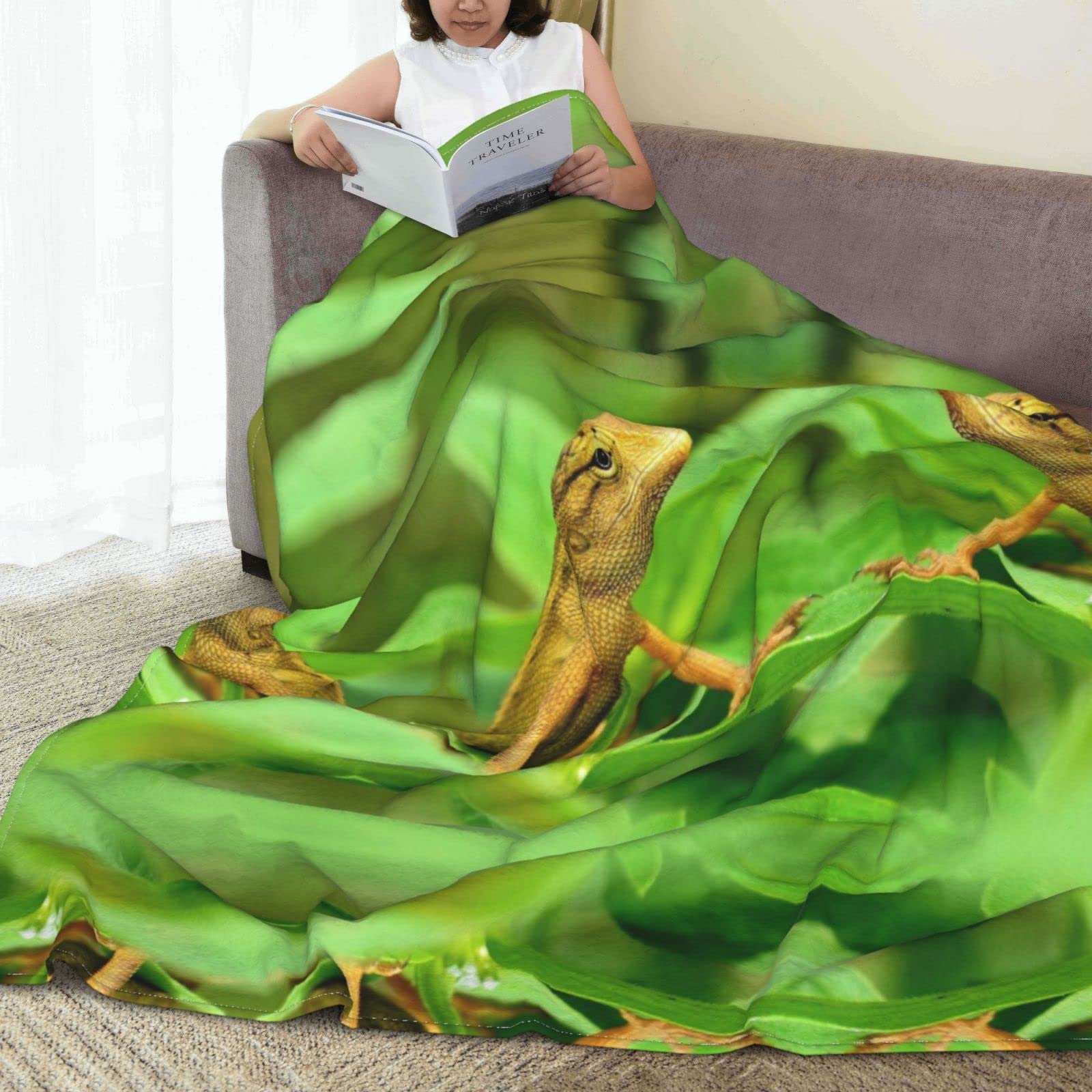 Eidechsen-Flanell-Decke – Kuschelweich, 127x165 Cm, Perfektes Geschenk Für Reptilien-Fans