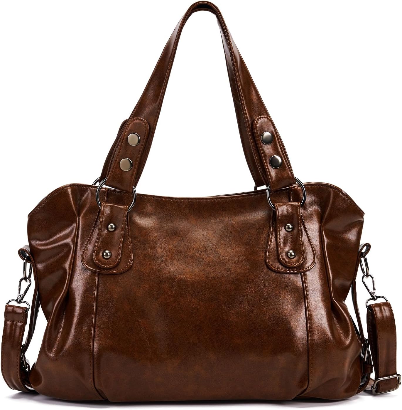 Tote Bag Medium Pu Leather Crossbody Bag Retro Y2k 90s Satchel Purse Vintage Slouchy Shoulder Handbag For Work Travel
