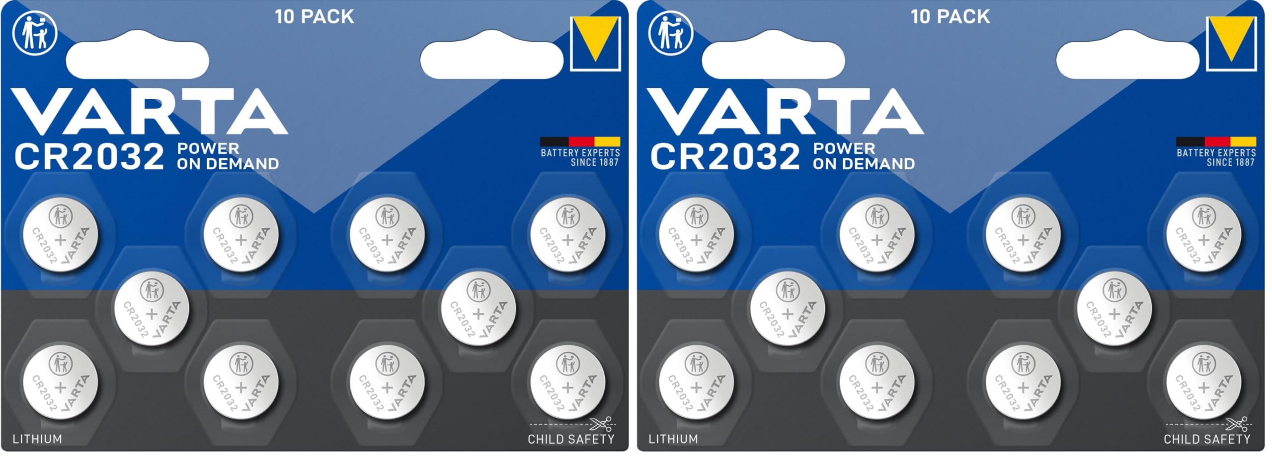 Piles VARTA CR2032 Lithium pour domotique Smart Home et clés de voitures