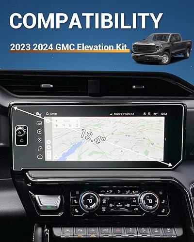 Miniatura 118 de Protector de pantalla para GMC Sierra 1500/2500HD/3500HD (AT4/AT4X/Denali/Denali Ultimate) Protector de pantalla táctil de 13.4 pulgadas y 12.3 Kit