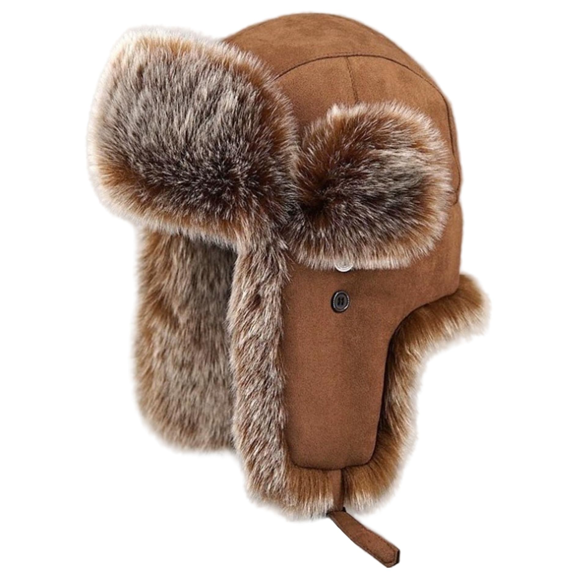 Peosaard Unisex Brown Trapper Hat For Men, Trapper Hat For Men, Cold Weather Winter Gear Russian Cossack Cap Hunter Headwear, Russian