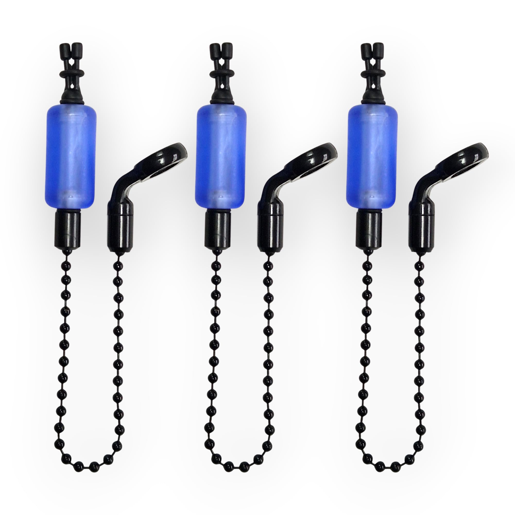 TJR Tackle 3 x Pro Ace III Bite Indicators Bobbins Short 15cm Chain For Fishing Bite Alarms 6 Translucent colour options (Translucent Blue) โ image 1