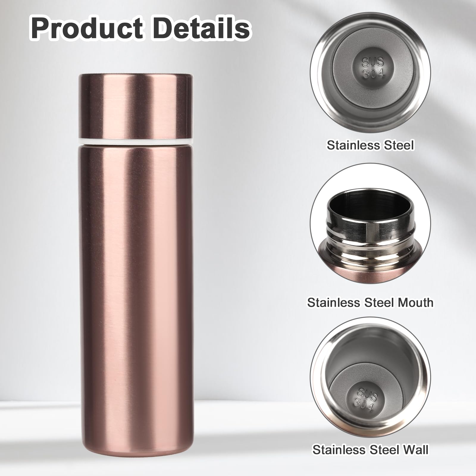 Bottiglia d'acqua in acciaio inox,150 ML piccola thermos,Bottiglia per bevande calde,Mini thermos portatile per caffè,Bottiglia d'acqua per bevande