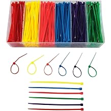 Small 4 inch Multicolor [Zip Cable Tie]s 480pcs Assorted Color for Marking Chickens Legs or Deco Mesh Wreath Supplies Pink,Red, Purple, Yellow, Blue,Green